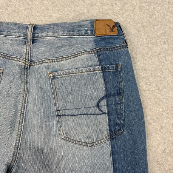 American Eagle Jeans WMNS 16L Blue Vintage Hi-Rise Two Tone Frayed Hem Festival - Picture 3 of 12